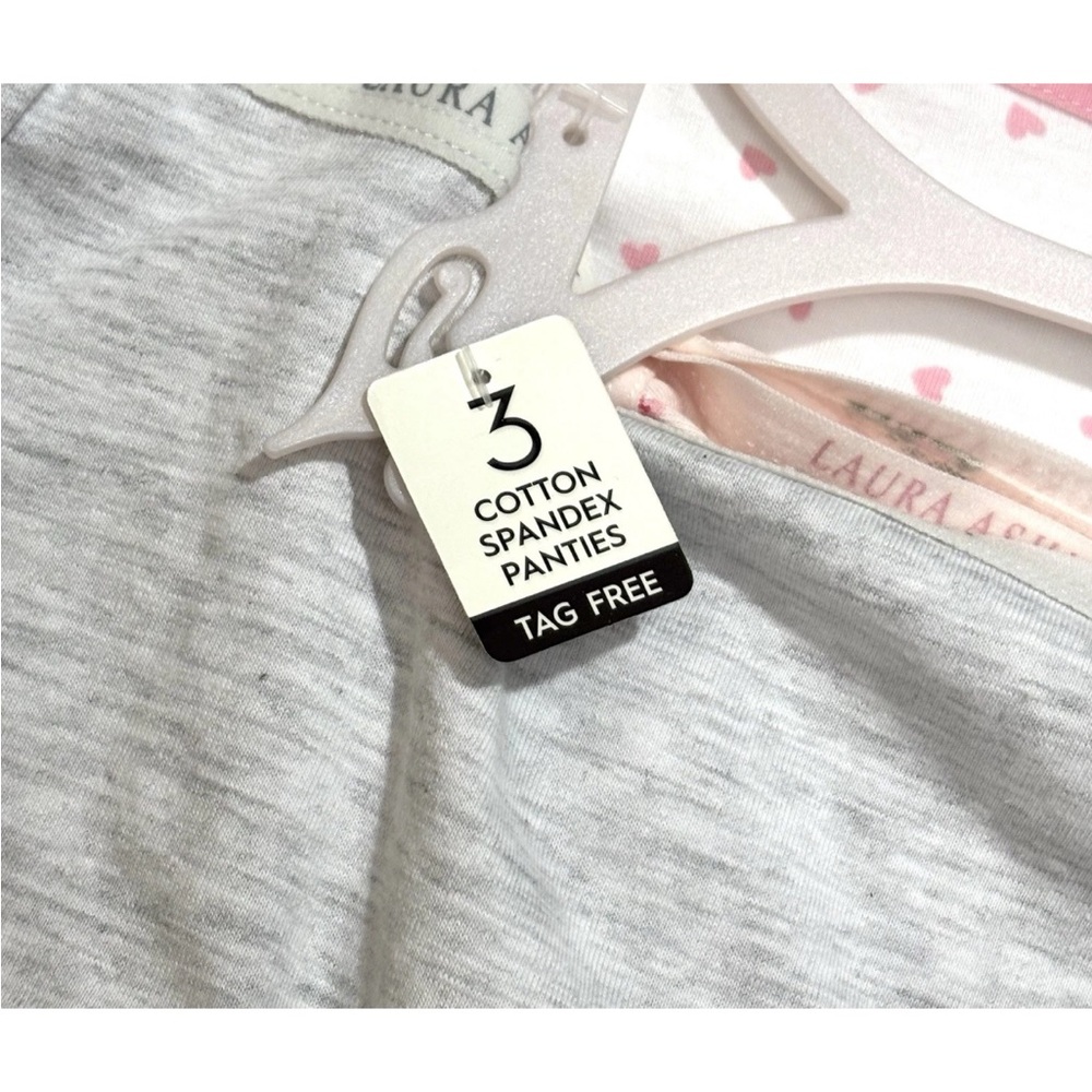 LAURA ASHLEY 3 PACK SOFT COTTON HIPSTER PANTIES 2X TAG FREE ROSES HEARTS SOLID - Picture 4 of 6